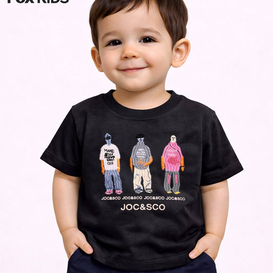 Cute Fox Kids baby T-shirt with colorful print, soft fabric, and comfortable fit for little children.