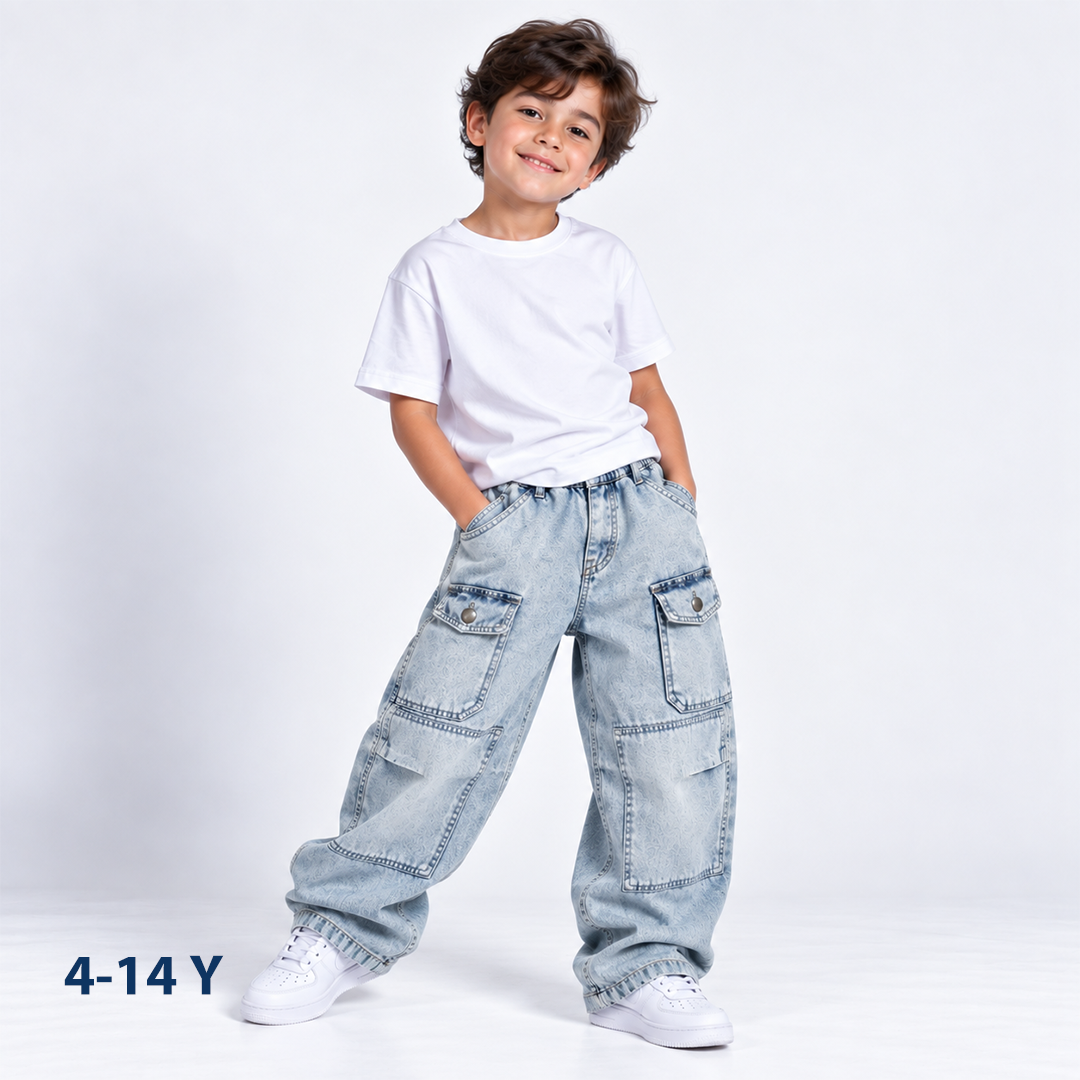 Denim Cargo Pants