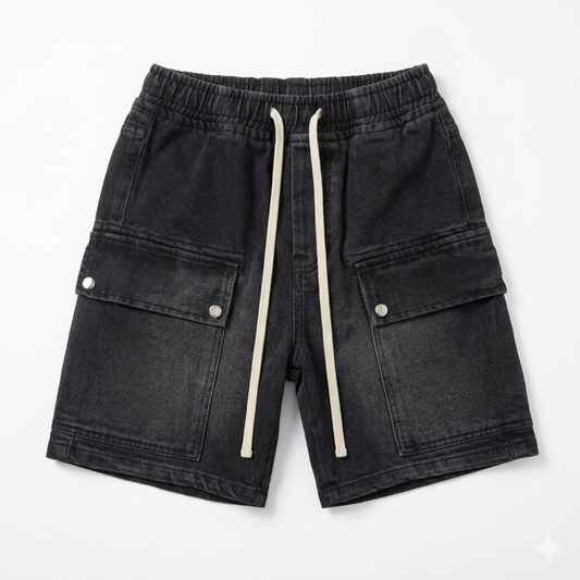 Boys' baggy denim shorts
