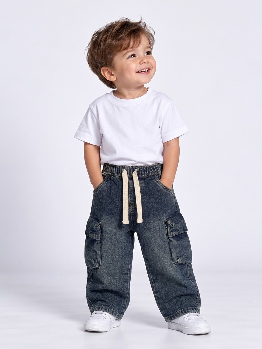 Denim Cargo Pants