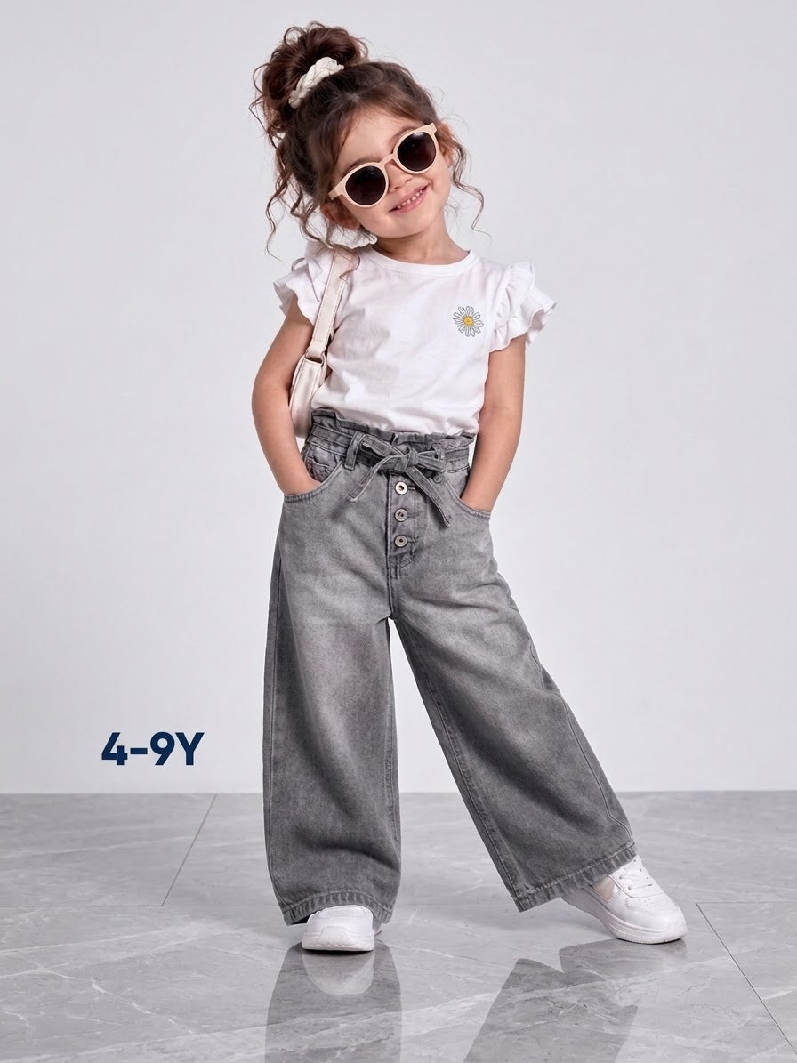 Wide-Leg Denim Jeans