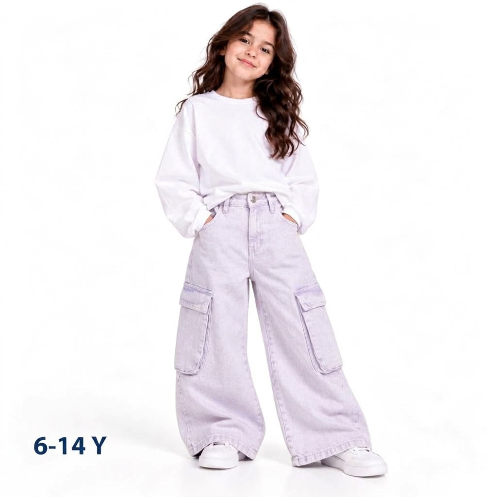 Wide leg jeans pants girls