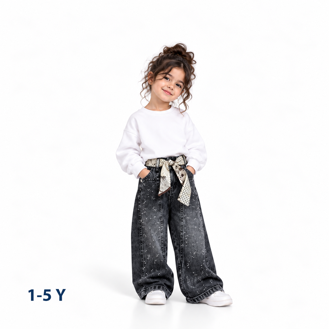 Wide leg jeans pants girls