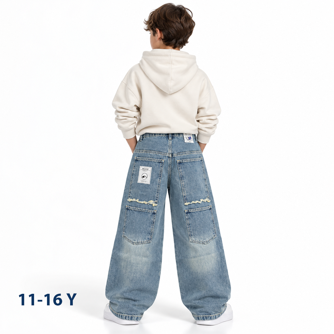 Wide leg jeans pants boys