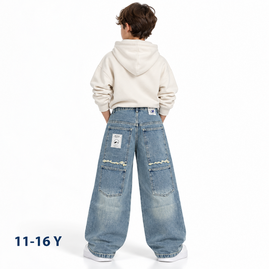 Wide leg jeans pants boys