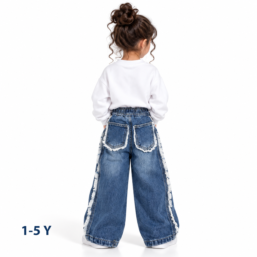 Wide leg jeans pants girls