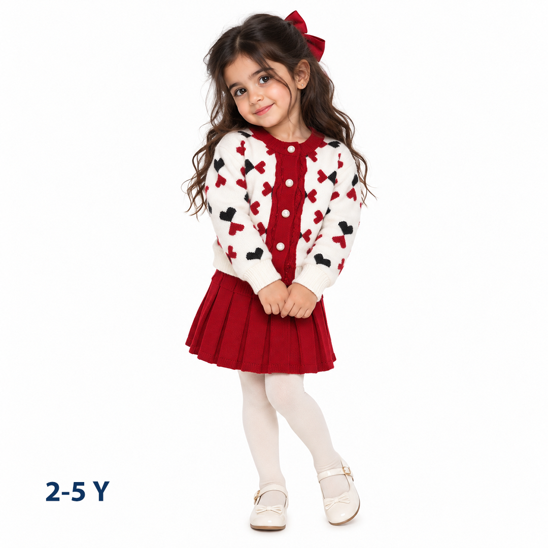Girls Kint Sweater and skirt set