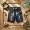 Young boys' denim shorts by Fox Kids, featuring classic blue jeans style with pockets and adjustable waistband.