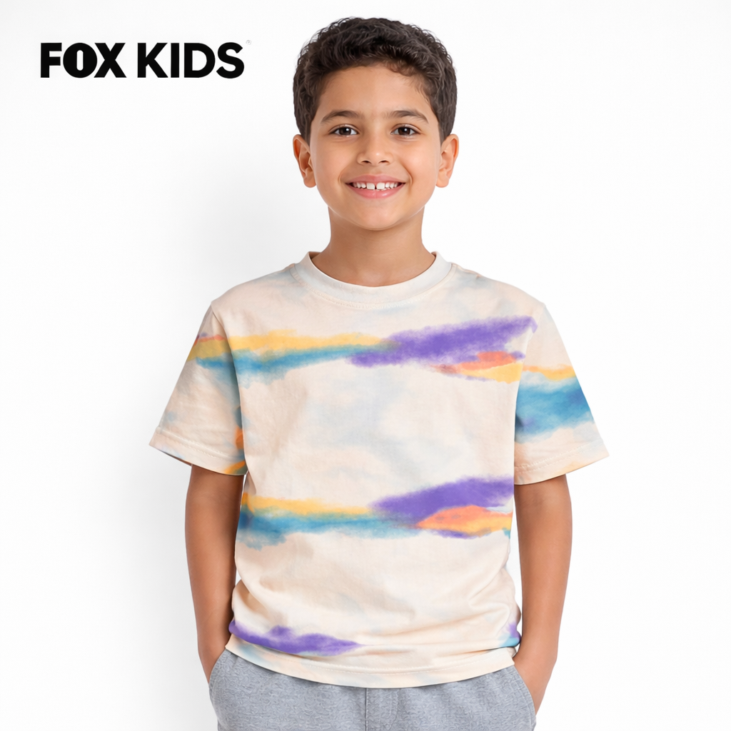 Colorful Fox Kids تيشرت اولادى for boys, featuring playful design and comfortable fit, ideal for children's casual wear.
