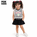 Three-piece girls' cotton undershirts set by Fox Kids, featuring colorful, soft, and comfortable sleeveless tops for children.