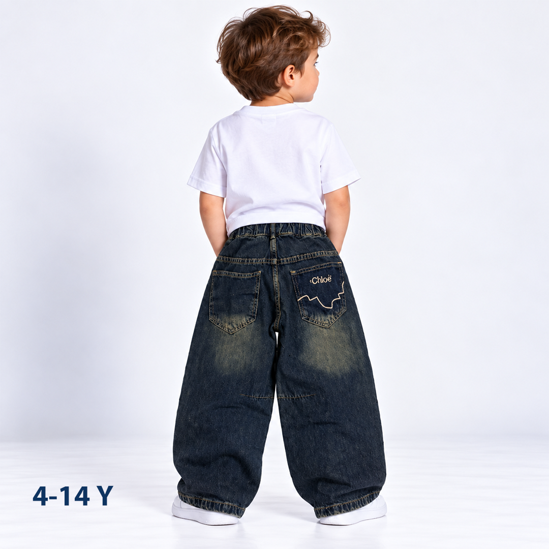 Ripped Wide-Leg Jeans