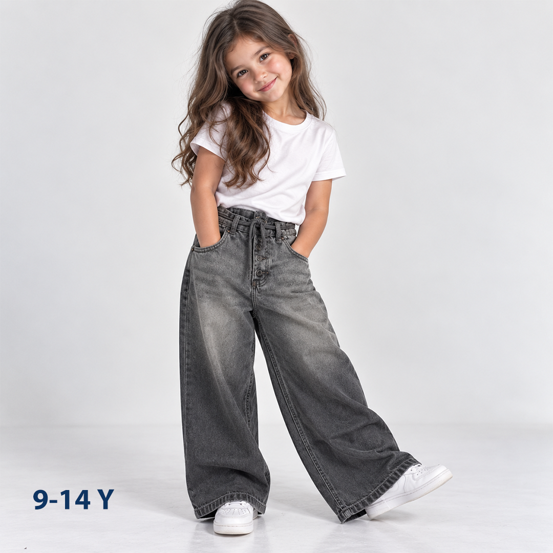 Wide-Leg Denim Jeans