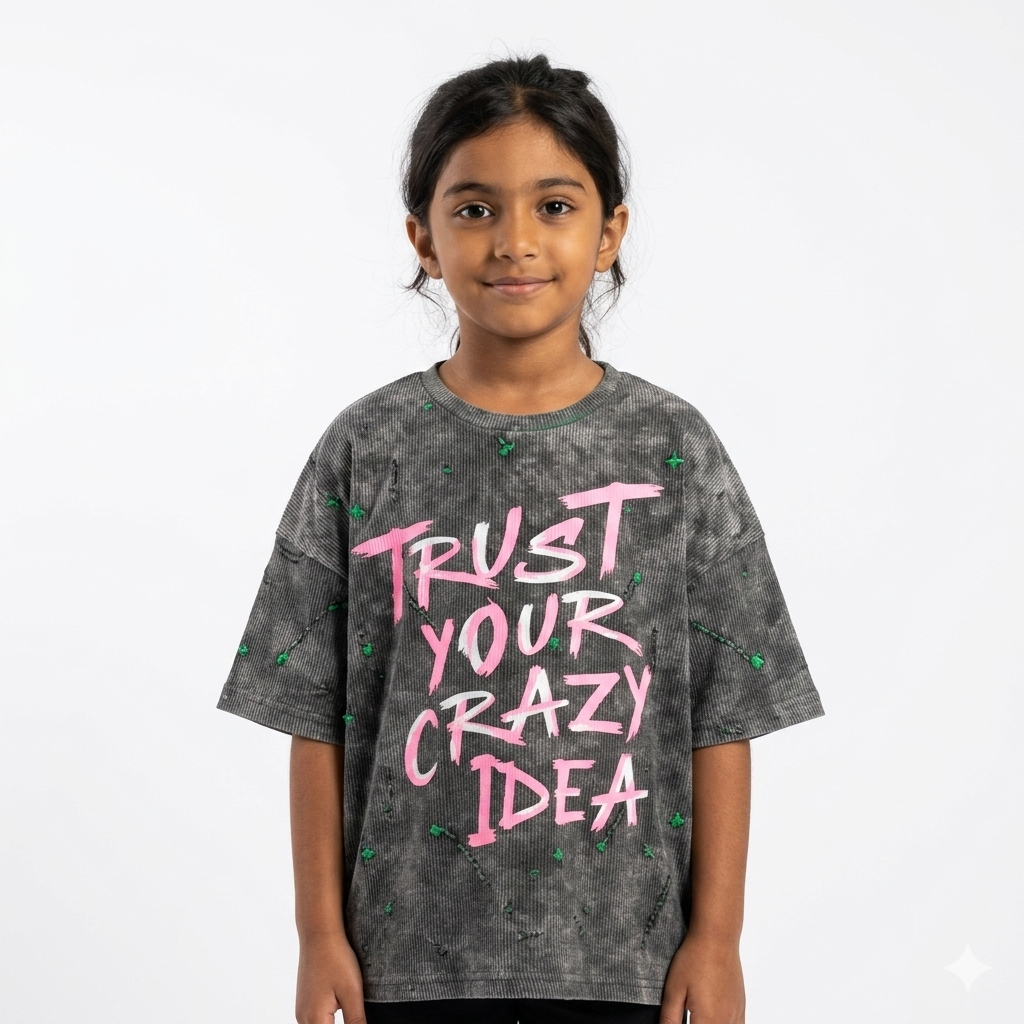 Pink girls' T-shirt by Fox Kids featuring playful design, short sleeves, and comfortable fit for everyday wear.