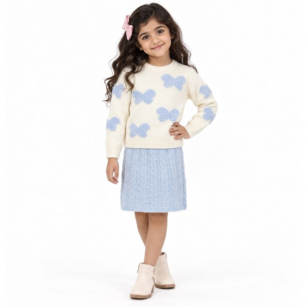 Girls Knit sweater and skirt set