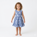Pink girls' dress by Fox Kids featuring a floral pattern and ruffled sleeves, suitable for casual or special occasions.