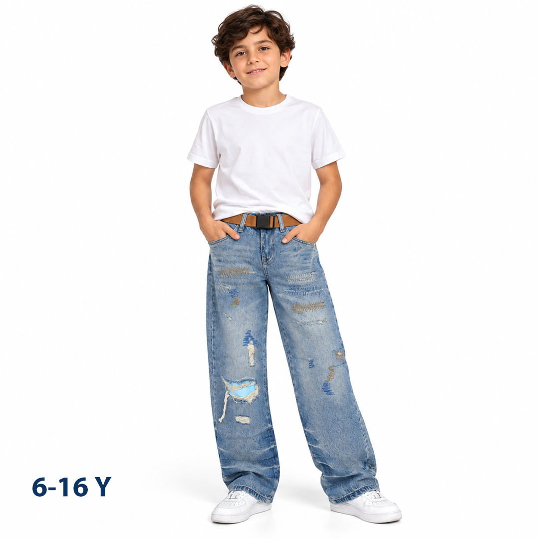 Distressed Wide_Leg Jeans