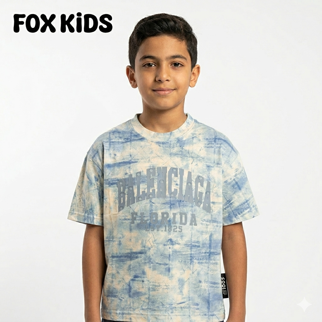 Bright blue Fox Kids تيشرت اولادى for boys, featuring a comfortable fit and colorful design.