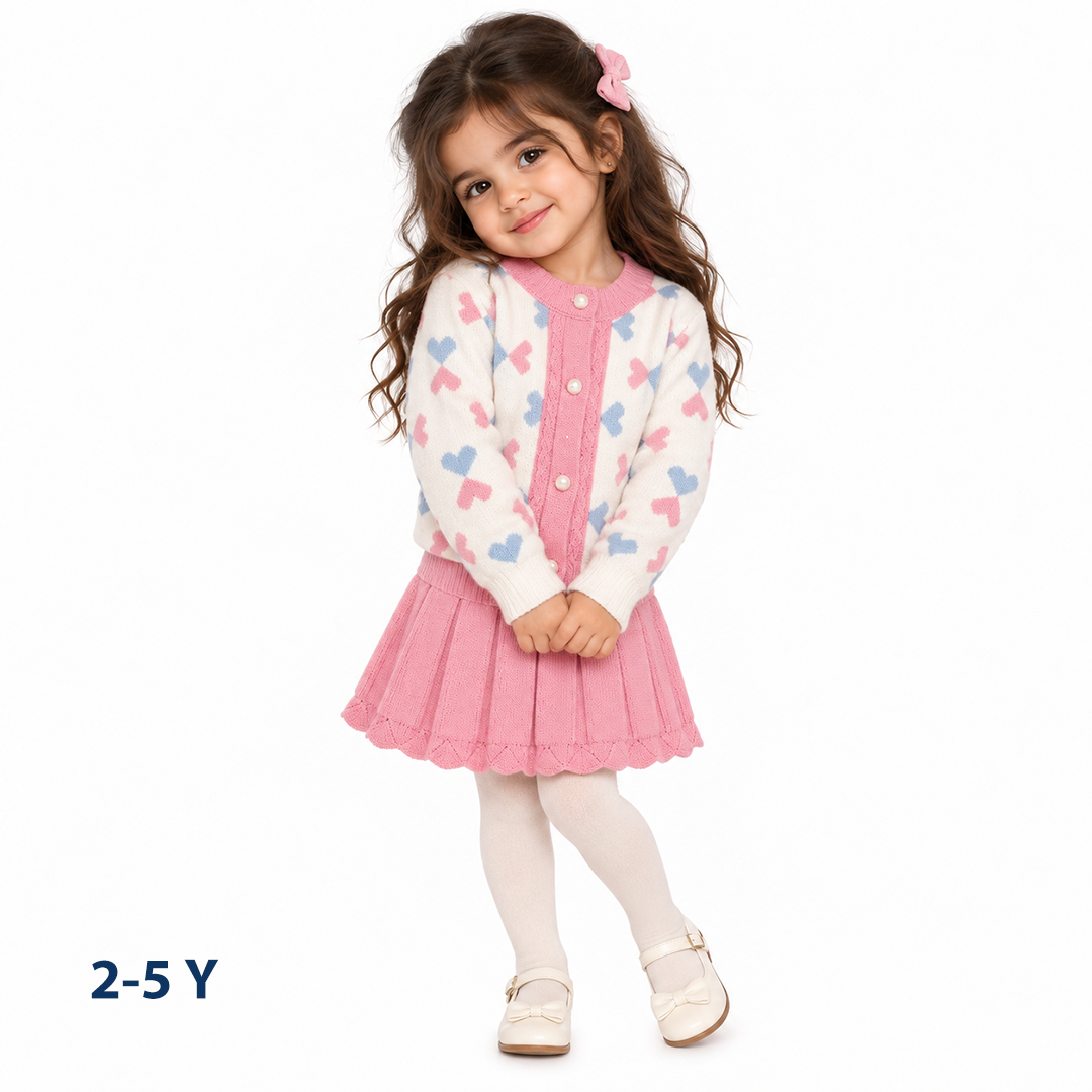 Girls Knit sweater and skirt set