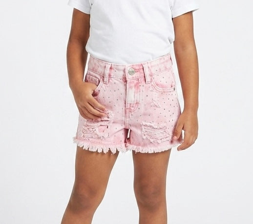 Kids' stress denim shorts by Fox Kids, featuring a casual fit and distressed design, perfect for everyday wear.
