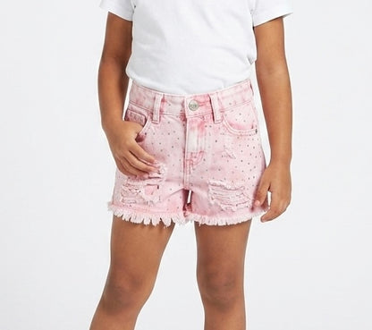 Kids' stress denim shorts by Fox Kids, featuring a casual fit and distressed design, perfect for everyday wear.