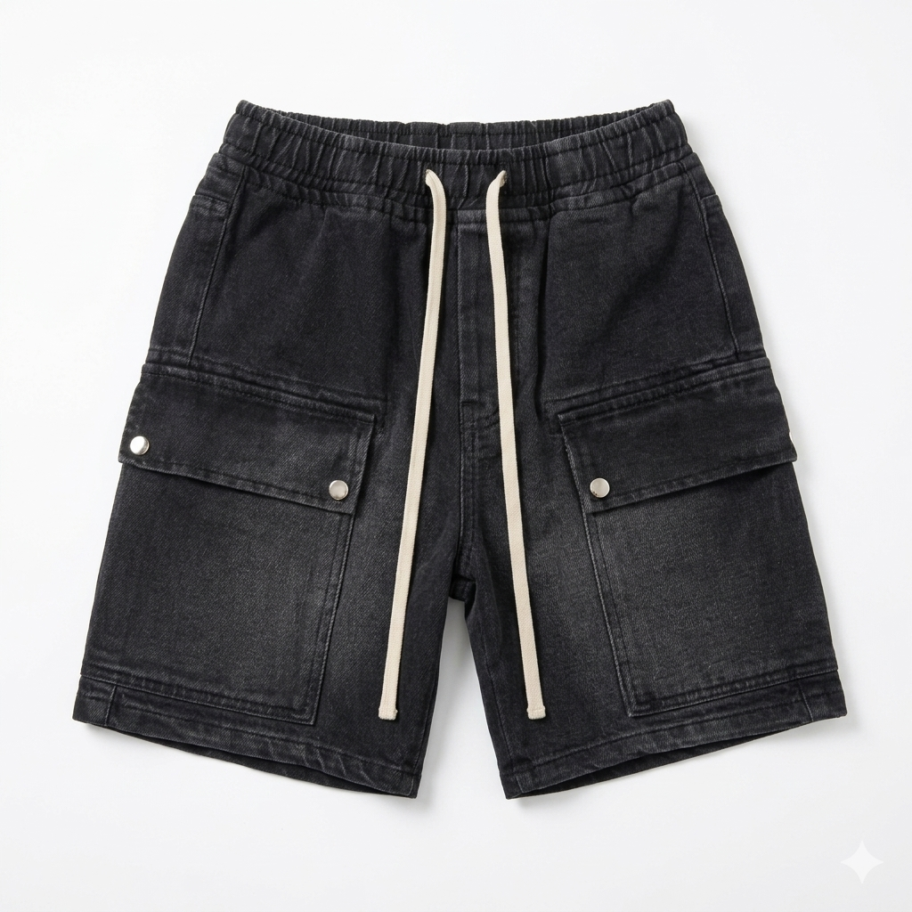 Boys' baggy denim shorts