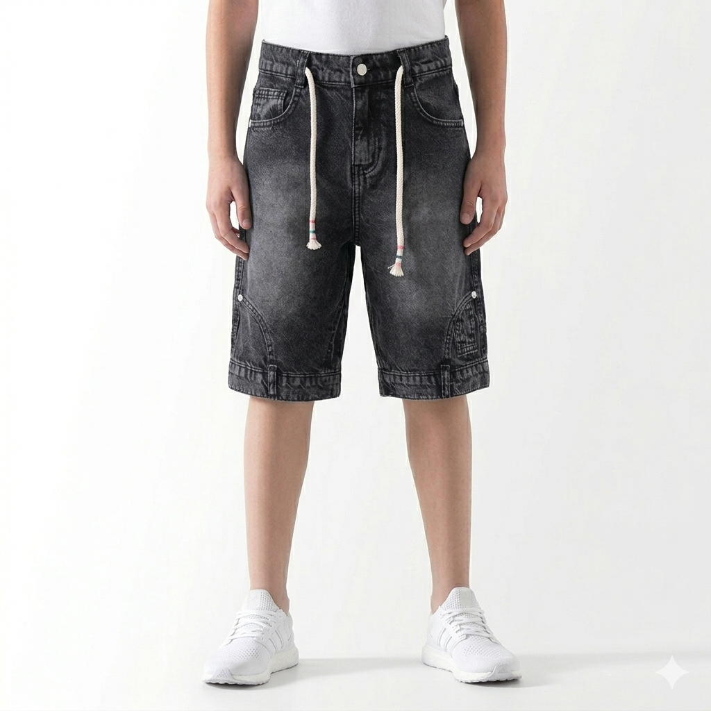 Kids' jeans shorts by Fox Kids with trendy design, featuring a comfortable fit and stylish denim fabric.