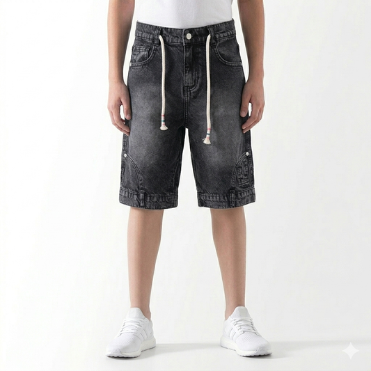 Kids' jeans shorts by Fox Kids with trendy design, featuring a comfortable fit and stylish denim fabric.