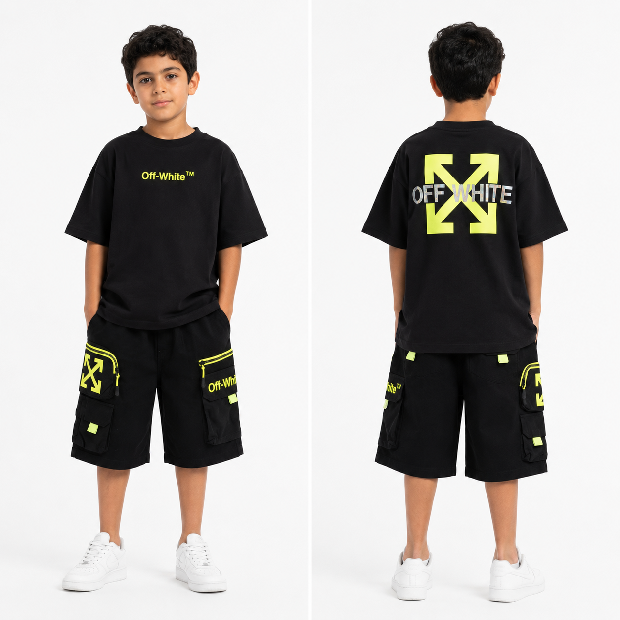 My children's outfits are original Off-White.