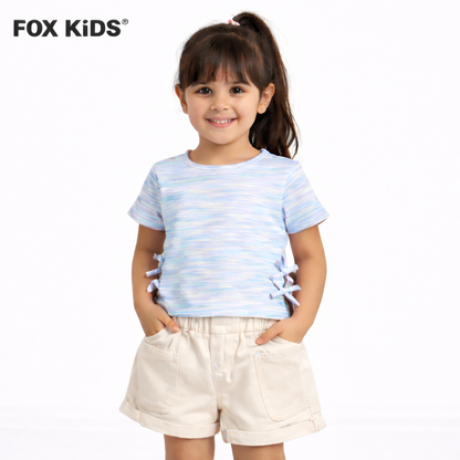 Pink girls' shorts by Fox Kids featuring comfortable, soft fabric with a simple design perfect for everyday wear.