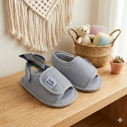 Cute baby sandal by Fox Kids featuring colorful straps and soft sole for comfortable toddler wear.