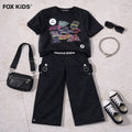 Pink girls' trousers from Fox Kids featuring a comfortable fit and stylish design, suitable for everyday wear.