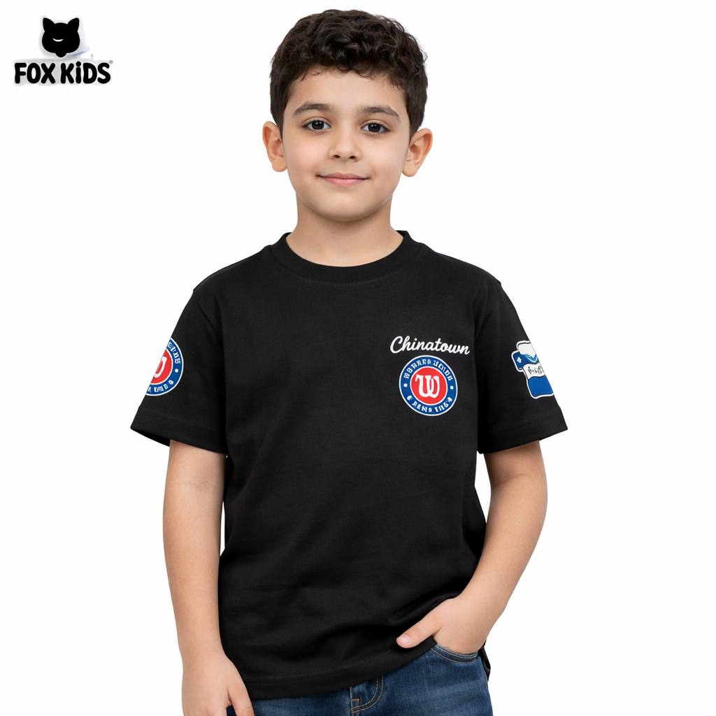 Bright Fox Kids تيشرت اولادى with colorful cartoon design, soft cotton fabric, perfect for kids' casual wear.