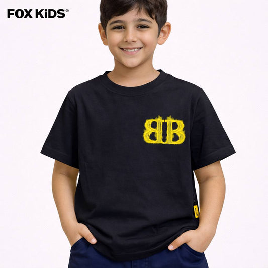 Fox Kids Balenciaga boys' T-shirt with logo design, soft cotton fabric, and vibrant color, ideal for casual wear.
