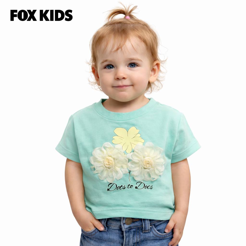 Pink girls' T-shirt by Fox Kids featuring a playful design, comfortable fit, and soft fabric for everyday wear.