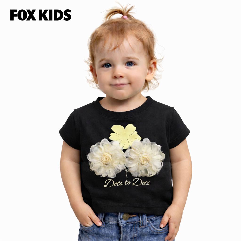 Pink girls' T-shirt from Fox Kids with playful print, soft fabric, and comfortable fit for everyday wear.