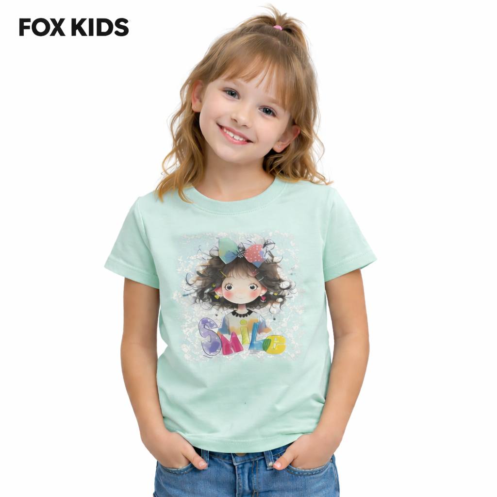 Pink girls' T-shirt from Fox Kids featuring a fun printed design, made of soft, comfortable fabric for everyday wear.