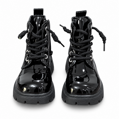 Girls' Patent Lace-Up Boots
