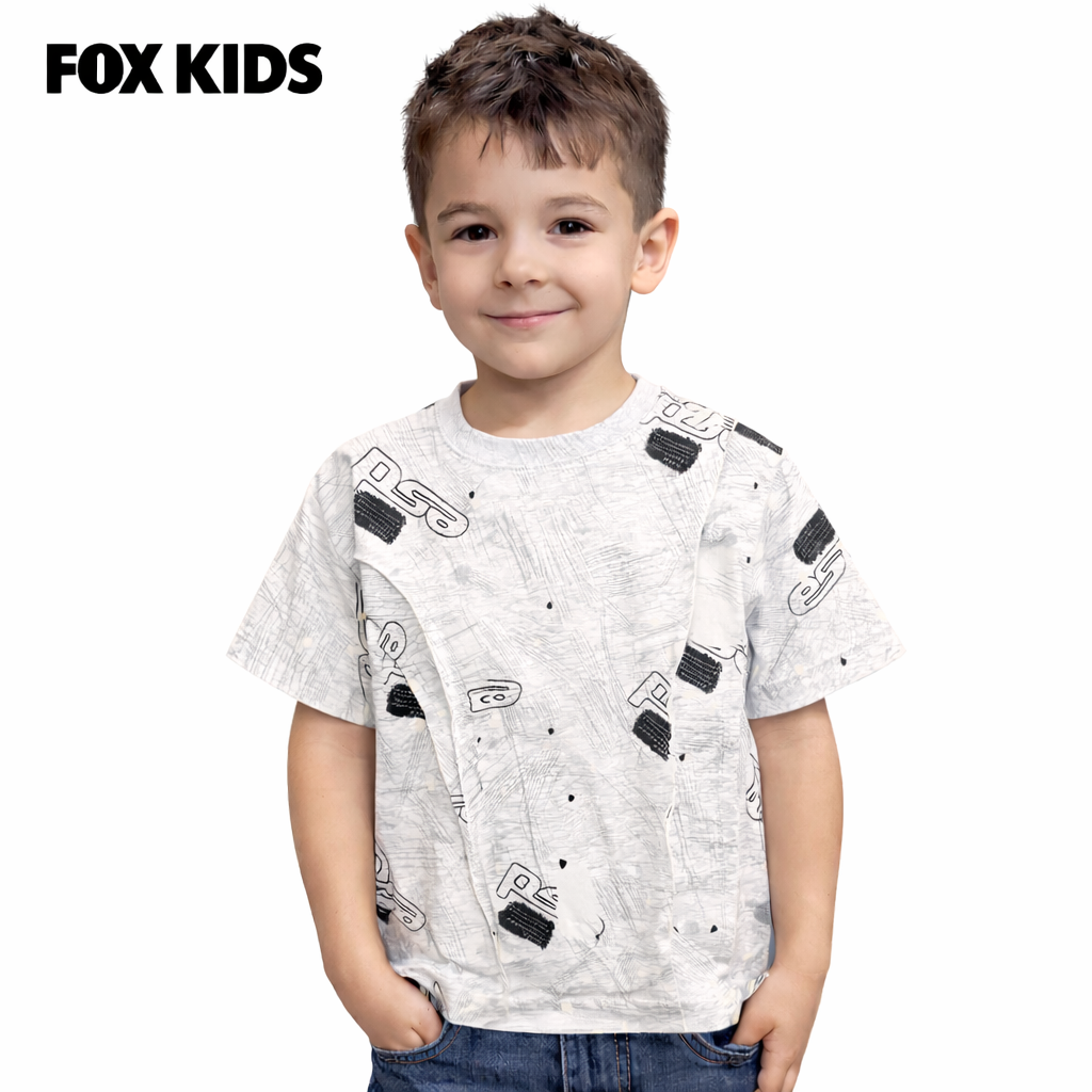 Fox Kids تيشرت اولادى for boys, bright colorful casual t-shirt featuring playful design, suitable for children.
