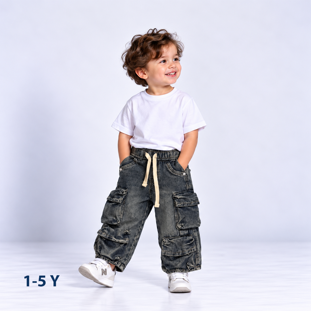 Denim Cargo Joggers