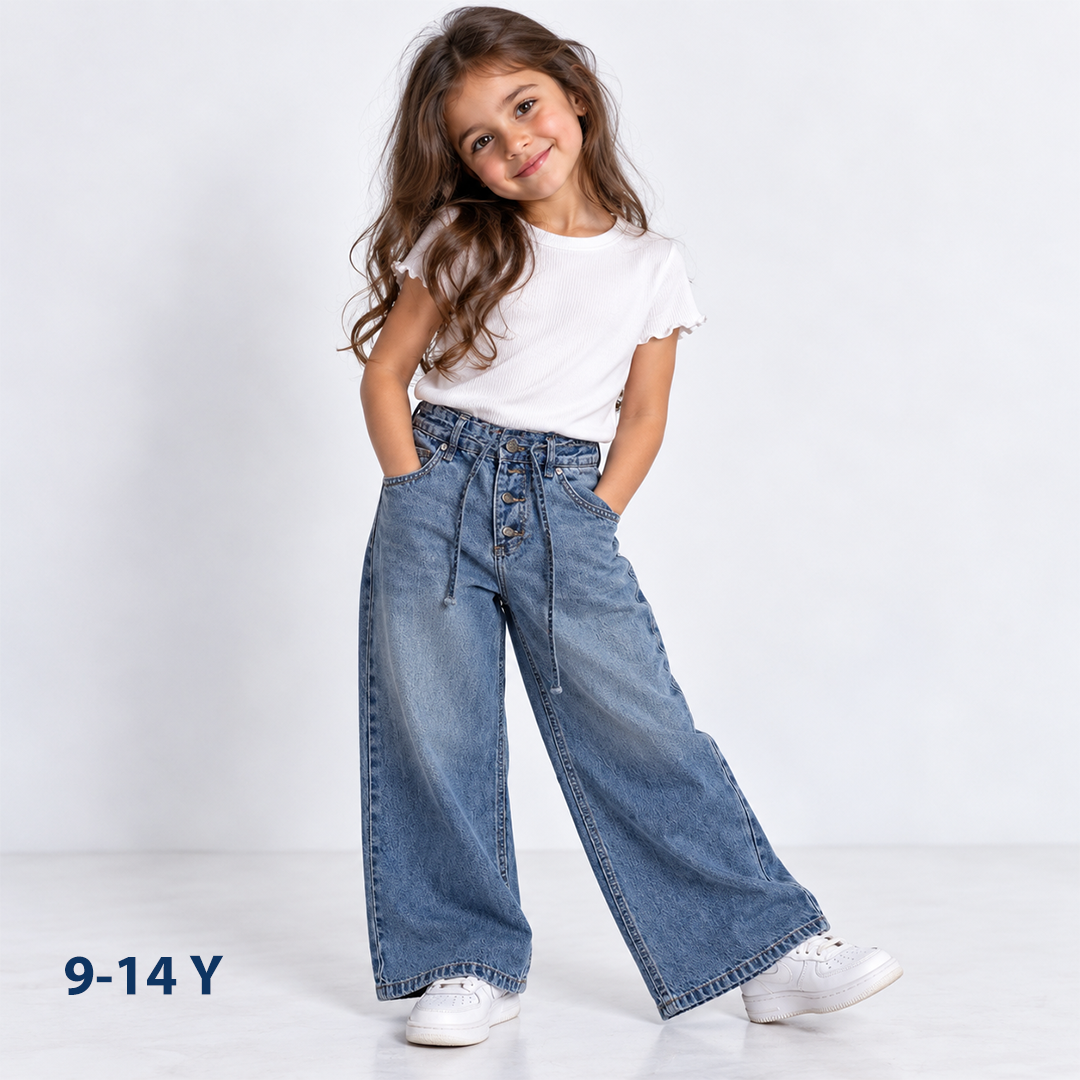 Wide-Leg Denim Jeans