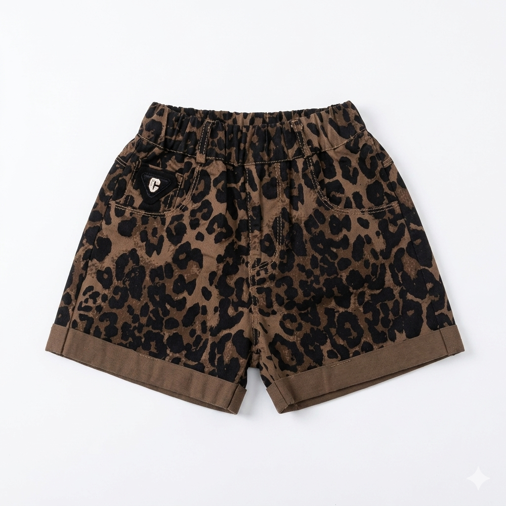Imported tiger-print shorts for girls
