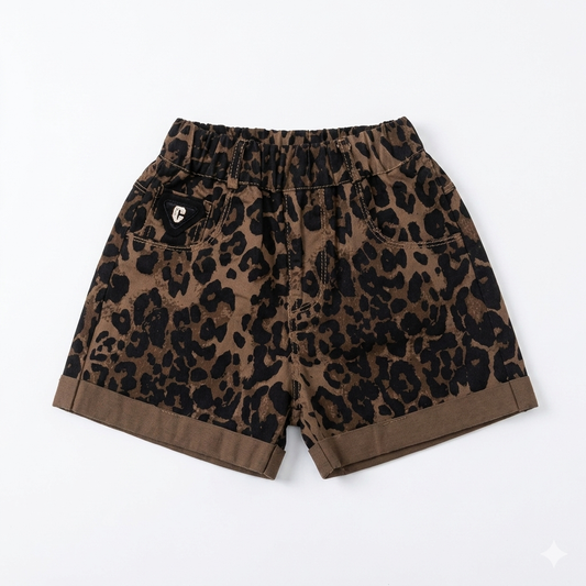 Imported tiger-print shorts for girls