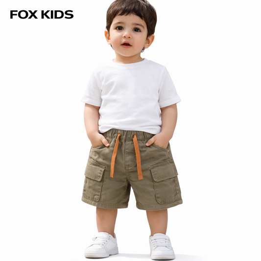 Baby boys' gabardine shorts by Fox Kids, featuring a comfortable design and stylish look for little boys.