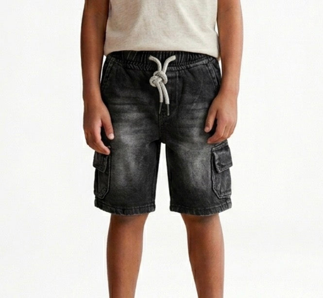 Kids' blue denim shorts by Fox Kids, featuring classic design and comfortable fit, suitable for boys.