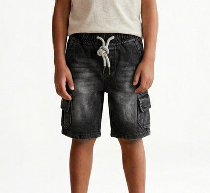 Kids' blue denim shorts by Fox Kids, featuring classic design and comfortable fit, suitable for boys.