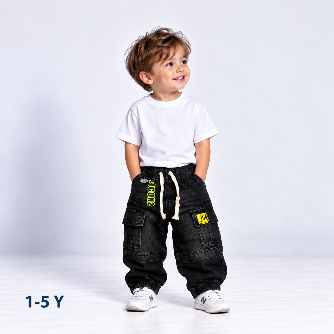 Denim Cargo Joggers