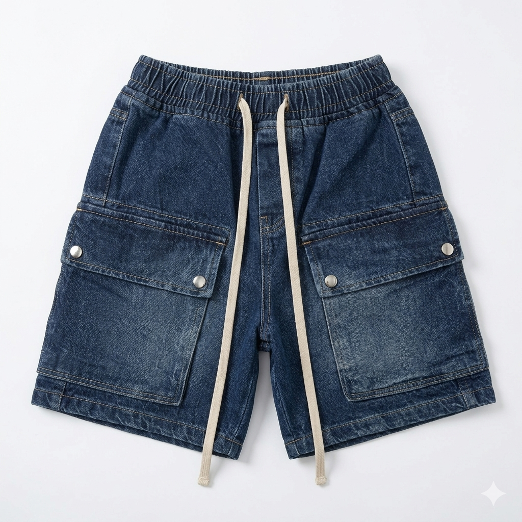 Boys' baggy denim shorts