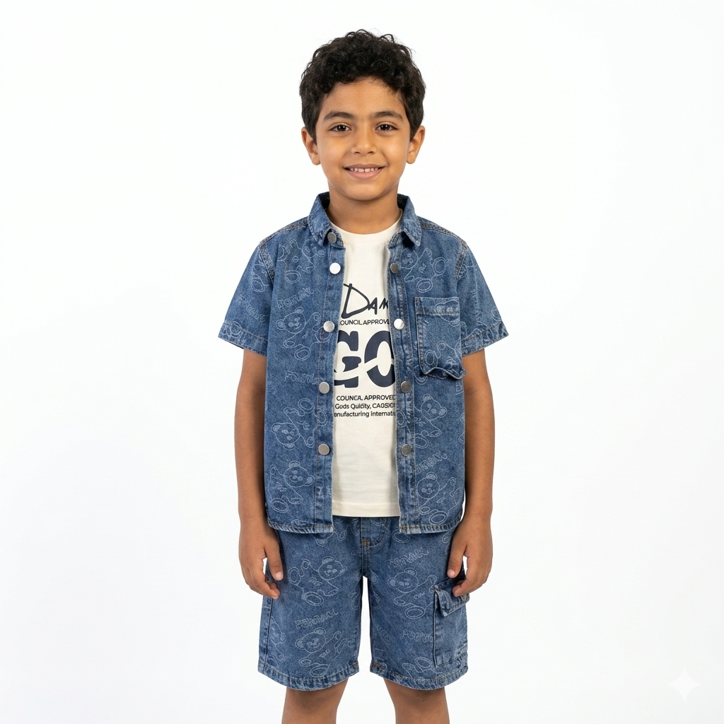 Boys' 3-piece denim suit