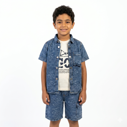 Boys' 3-piece denim suit