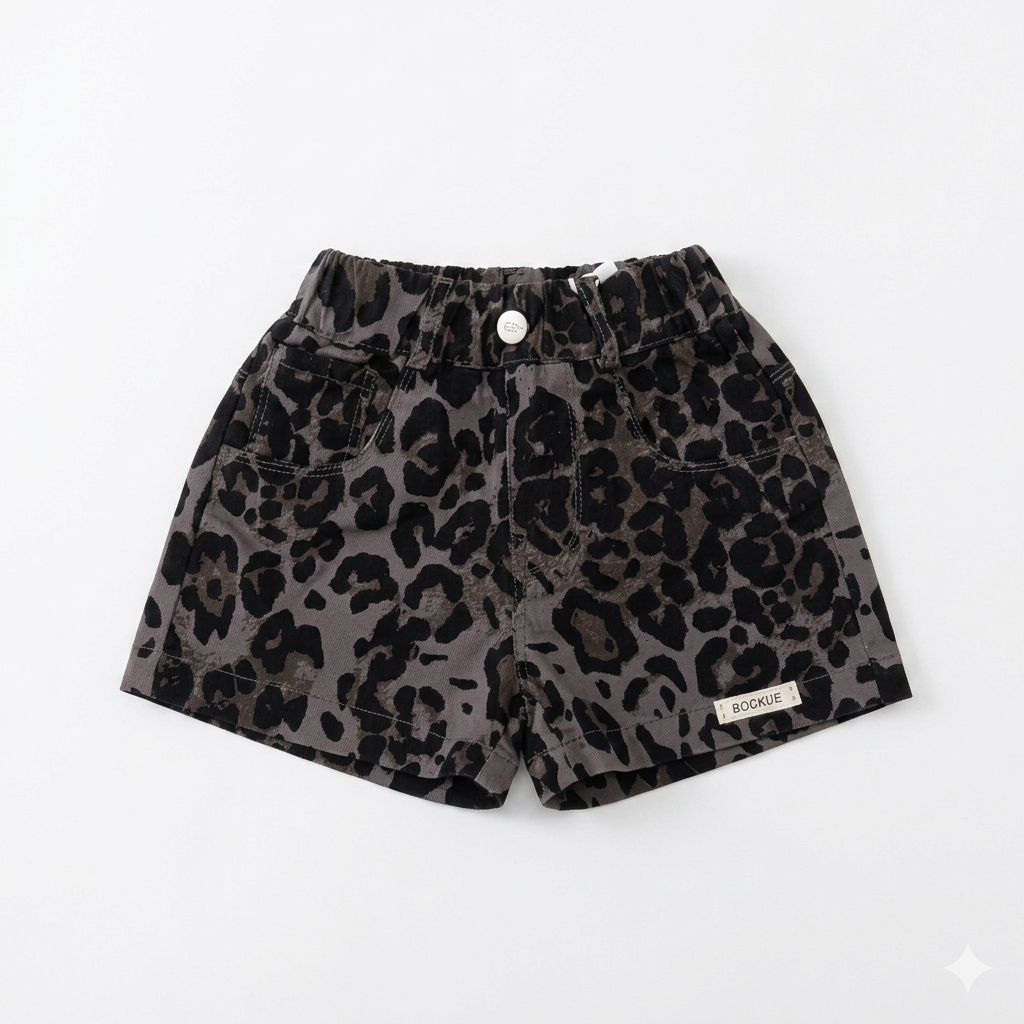 Imported tiger-print shorts for girls